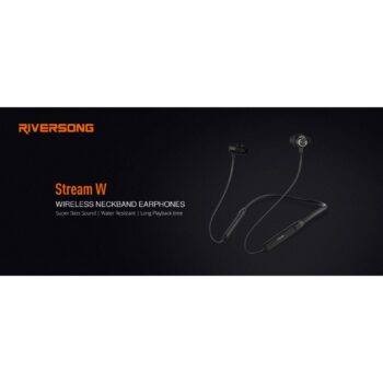 Riversong Neckband Earphones Stream W Wireless With Microphone, Black - EA106