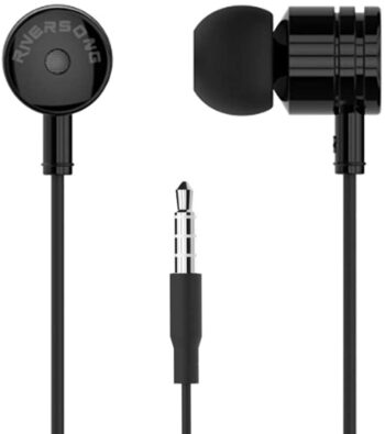 RIVERSONG Seed Hands RIVERSONG Seed Hands-Free Earphones Wired Earbuds with Microphone Noise Cancelling Sound – Black