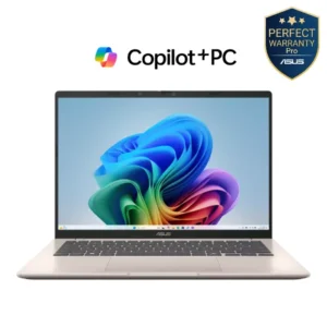 ASUS Vivobook 14 X1407QA-LY045W ( Snapdragon X X1 26 100-16G Ram LPDDR5X 8448MHz- 512G NVMe-Qualcomm Adreno GPU- 14.0 Inch WUXGA- Win 11-Platinum Gold )